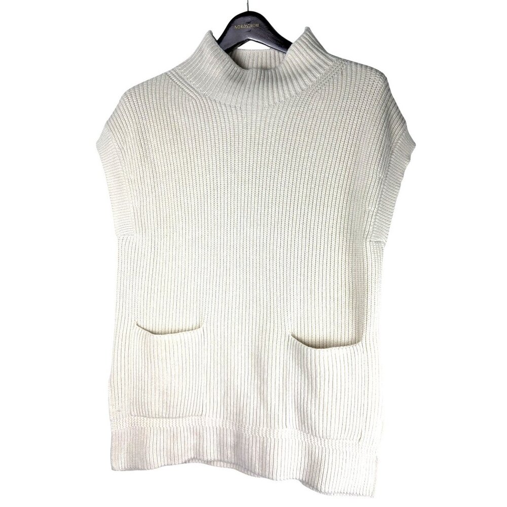 Luxury Banana Republic Wool Blend Turtleneck Tunic Sweater Vest, Women's L - Picture 2 of 9